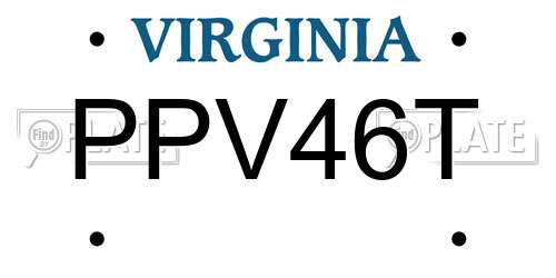 PPV46T Virginia License Plate