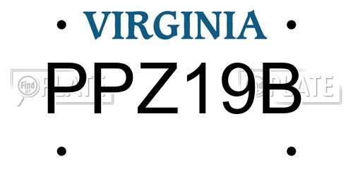 PPZ19B Virginia License Plate