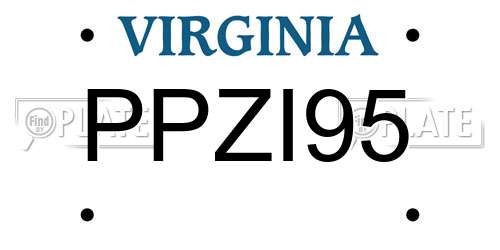 PPZI95 Virginia License Plate