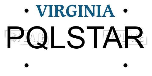 PQLSTAR Virginia License Plate