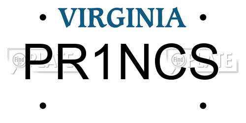PR1NCS Virginia License Plate