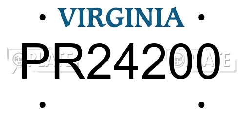 PR24200 Virginia License Plate