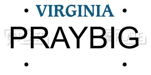 PRAYBIG Virginia License Plate