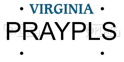 PRAYPLS Virginia License Plate