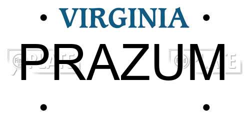 PRAZUM Virginia License Plate