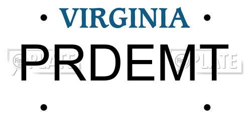 PRDEMT Virginia License Plate