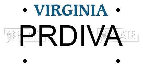 PRDIVA Virginia License Plate
