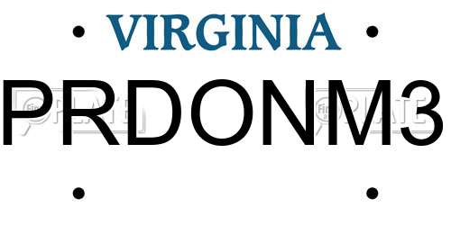 PRDONM3 Virginia License Plate