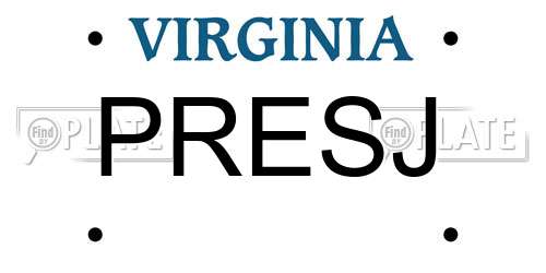 PRESJ Virginia License Plate