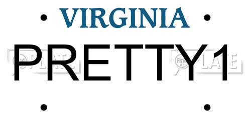 PRETTY1 Virginia License Plate