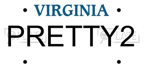 PRETTY2 Virginia License Plate