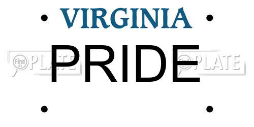PRIDE Virginia License Plate