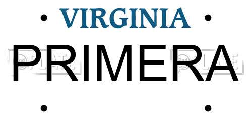 PRIMERA Virginia License Plate