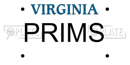 PRIMS Virginia License Plate