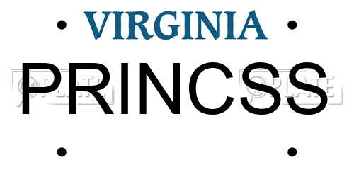 PRINCSS Virginia License Plate