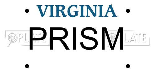 PRISM Virginia License Plate