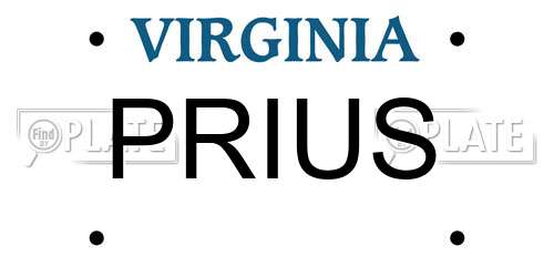 PRIUS Virginia License Plate