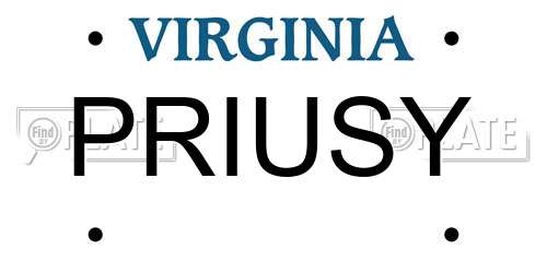 PRIUSY Virginia License Plate