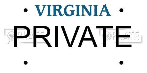 PRIVATE Virginia License Plate