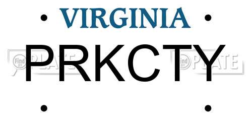 PRKCTY Virginia License Plate