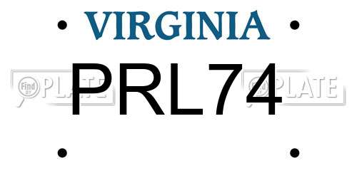 PRL74 Virginia License Plate