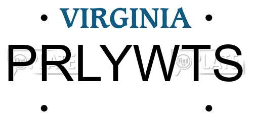 PRLYWTS Virginia License Plate