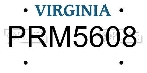 PRM5608 Virginia License Plate