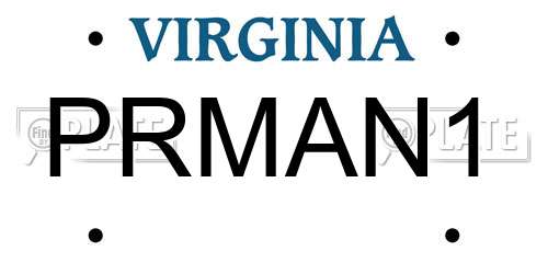PRMAN1 Virginia License Plate