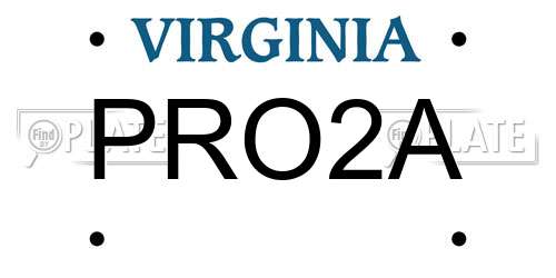 PRO2A Virginia License Plate