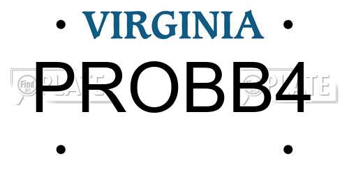 PROBB4 Virginia License Plate