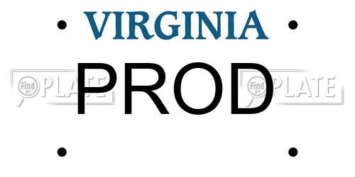 PROD Virginia License Plate