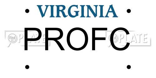 PROFC Virginia License Plate