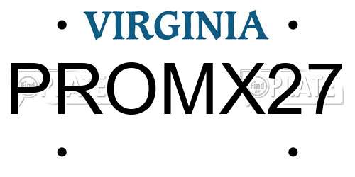 PROMX27 Virginia License Plate