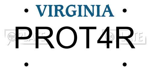 PROT4R Virginia License Plate