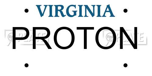 PROTON Virginia License Plate