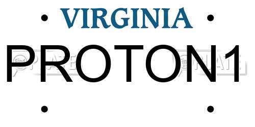 PROTON1 Virginia License Plate