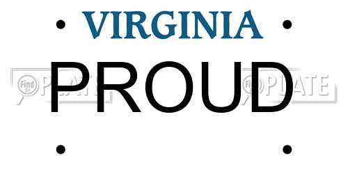 PROUD Virginia License Plate