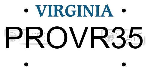 PROVR35 Virginia License Plate