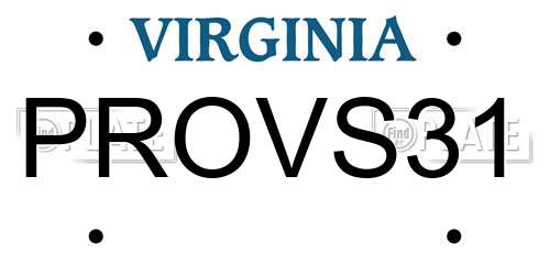 PROVS31 Virginia License Plate