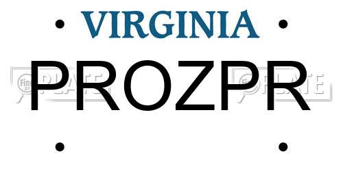 PROZPR Virginia License Plate