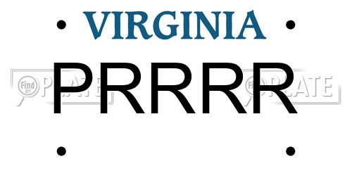 PRRRR Virginia License Plate