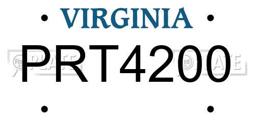 PRT4200 Virginia License Plate