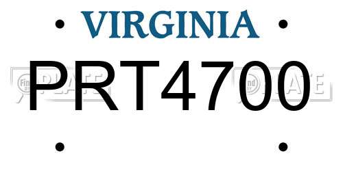 PRT4700 Virginia License Plate