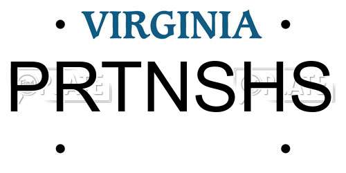 PRTNSHS Virginia License Plate