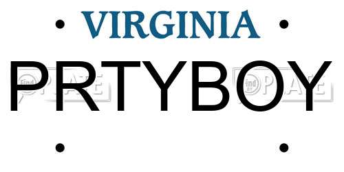 PRTYBOY Virginia License Plate