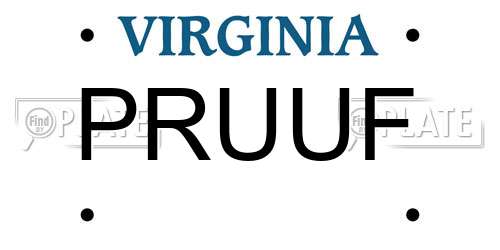 PRUUF Virginia License Plate