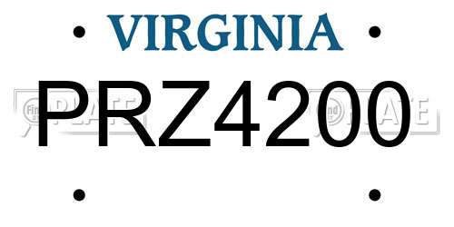 PRZ4200 Virginia License Plate