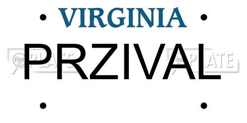 PRZIVAL Virginia License Plate