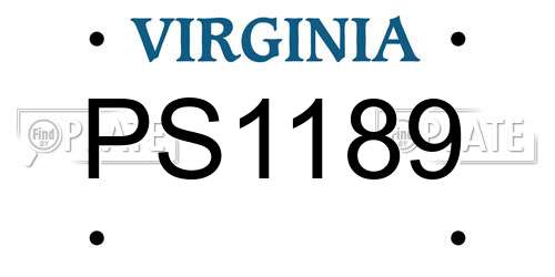 PS1189 Virginia License Plate