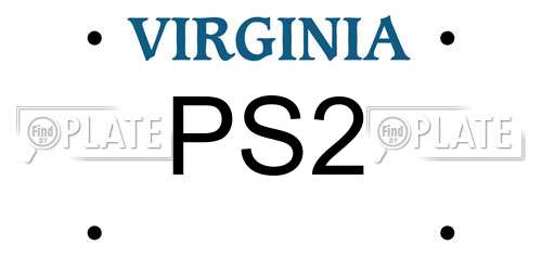 PS2 Virginia License Plate
